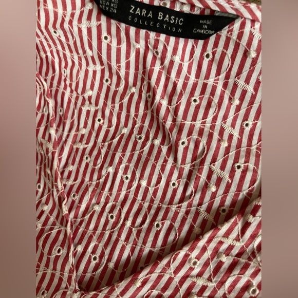 Zara ❤️❤️ Basic Embroidered Eyelet Striped Tunic Dress XS - Picture 6 of 6